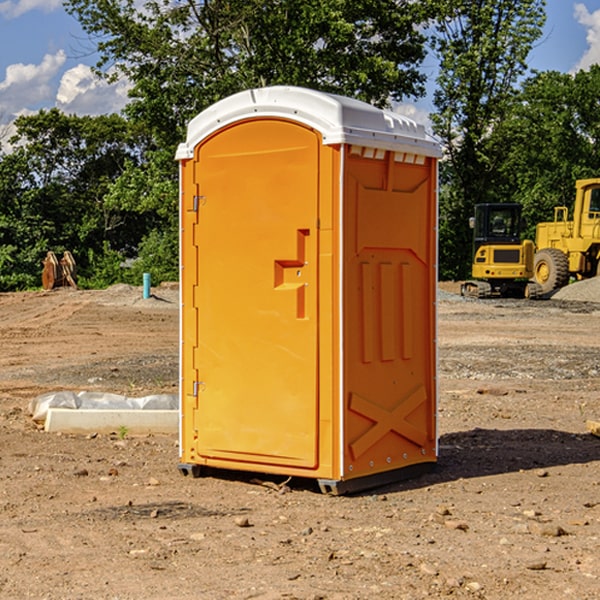 how often are the porta potties cleaned and serviced during a rental period in Little Wolf